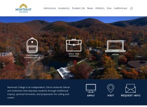 How montreat.edu looks like on a tablet such as an iPad.
