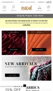 How moodfabrics.com looks like on a mobile device such as an iPhone.