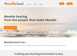 How moodlecloud.com looks like on a tablet such as an iPad.