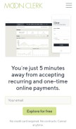 How moonclerk.com looks like on a mobile device such as an iPhone.