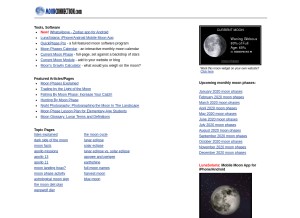 How moonconnection.com looks like on a tablet such as an iPad.