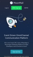 How moonmail.io looks like on a mobile device such as an iPhone.