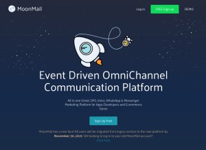 How moonmail.io looks like on a tablet such as an iPad.