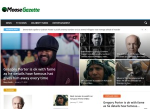How moosegazette.net looks like on a tablet such as an iPad.