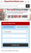 How moparpartsgiant.com looks like on a mobile device such as an iPhone.