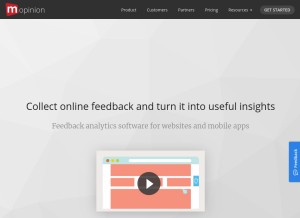 How mopinion.com looks like on a tablet such as an iPad.