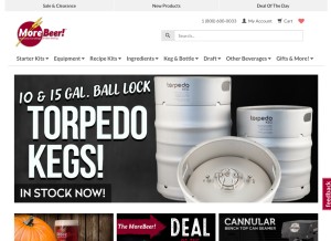 How morebeer.com looks like on a tablet such as an iPad.