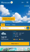 How morecast.com looks like on a mobile device such as an iPhone.
