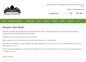How morgansrarebooks.com looks like on a tablet such as an iPad.