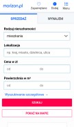 How morizon.pl looks like on a mobile device such as an iPhone.