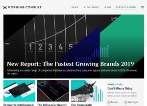How morningconsult.com looks like on a tablet such as an iPad.