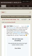 How morrissey-solo.com looks like on a mobile device such as an iPhone.