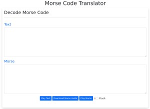 How morsecodetranslator.co looks like on a tablet such as an iPad.