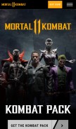 How mortalkombat.com looks like on a mobile device such as an iPhone.