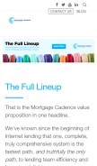 How mortgagecadence.com looks like on a mobile device such as an iPhone.
