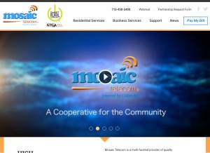 How mosaictelecom.net looks like on a tablet such as an iPad.