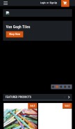 How mosaictilemania.com looks like on a mobile device such as an iPhone.