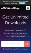 How motionarray.com looks like on a mobile device such as an iPhone.