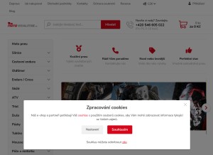 How moto-kvalitne.cz looks like on a tablet such as an iPad.