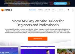How motocms.com looks like on a tablet such as an iPad.