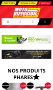 How motodiffusion.com looks like on a mobile device such as an iPhone.