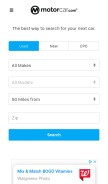 How motorcar.com looks like on a mobile device such as an iPhone.