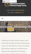 How motorcycleaccidentattorneyoc.com looks like on a mobile device such as an iPhone.