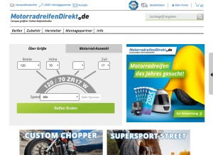 How motorradreifendirekt.de looks like on a tablet such as an iPad.