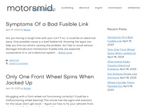 How motorsmid.com looks like on a tablet such as an iPad.