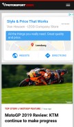 How motorsportweek.com looks like on a mobile device such as an iPhone.