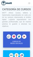 How mott.pe looks like on a mobile device such as an iPhone.