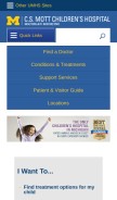 How mottchildren.org looks like on a mobile device such as an iPhone.
