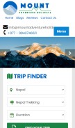 How mountadventureholidays.com looks like on a mobile device such as an iPhone.