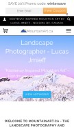 How mountainart.ca looks like on a mobile device such as an iPhone.