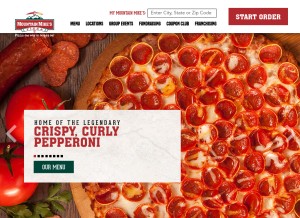 How mountainmikespizza.com looks like on a tablet such as an iPad.