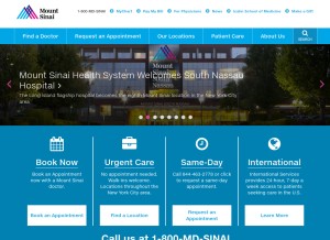 How mountsinai.org looks like on a tablet such as an iPad.