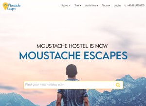 How moustachescapes.com looks like on a tablet such as an iPad.