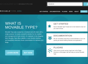 How movabletype.org looks like on a tablet such as an iPad.