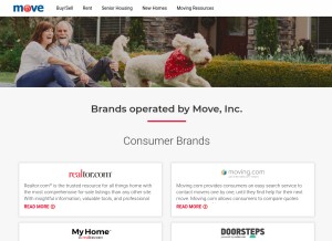 How move.com looks like on a tablet such as an iPad.