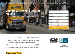 How moveeast.com looks like on a tablet such as an iPad.