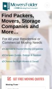 How moversfolder.com looks like on a mobile device such as an iPhone.