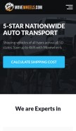 How movewheels.com looks like on a mobile device such as an iPhone.