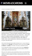 How movie-locations.com looks like on a mobile device such as an iPhone.