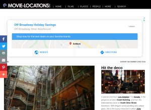 How movie-locations.com looks like on a tablet such as an iPad.