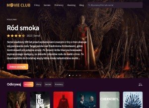 How movieclub.pl looks like on a tablet such as an iPad.