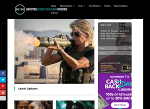How moviequotesandmore.com looks like on a tablet such as an iPad.
