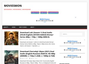 How moviesmon.org looks like on a tablet such as an iPad.