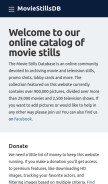 How moviestillsdb.com looks like on a mobile device such as an iPhone.