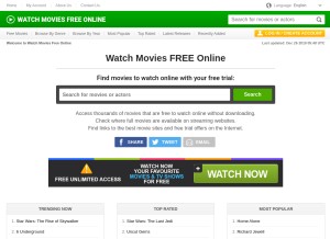 How movieswatchfreeonline.com looks like on a tablet such as an iPad.