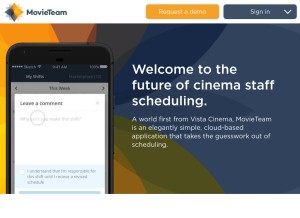 How movieteam.co looks like on a tablet such as an iPad.